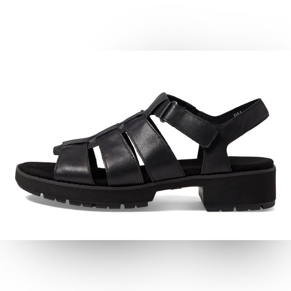 New Munro Marley Fisherman Black Strappy Leather Sandals, Size 8,5